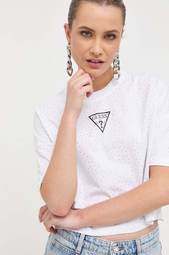 

Хлопковая футболка Guess, белый
