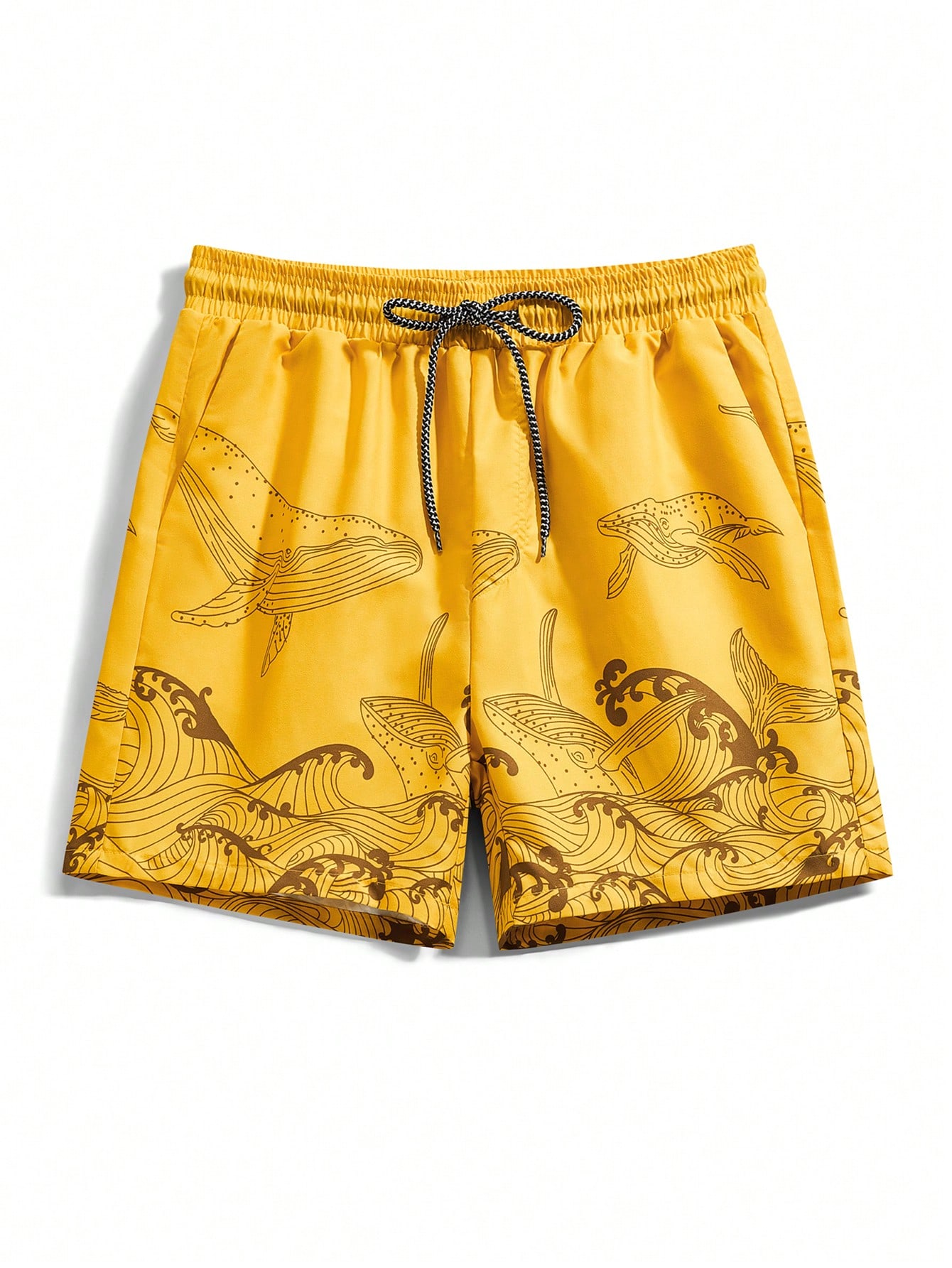 Мужские пляжные шорты Manfinity с мультяшным принтом и завязками на талии, желтый