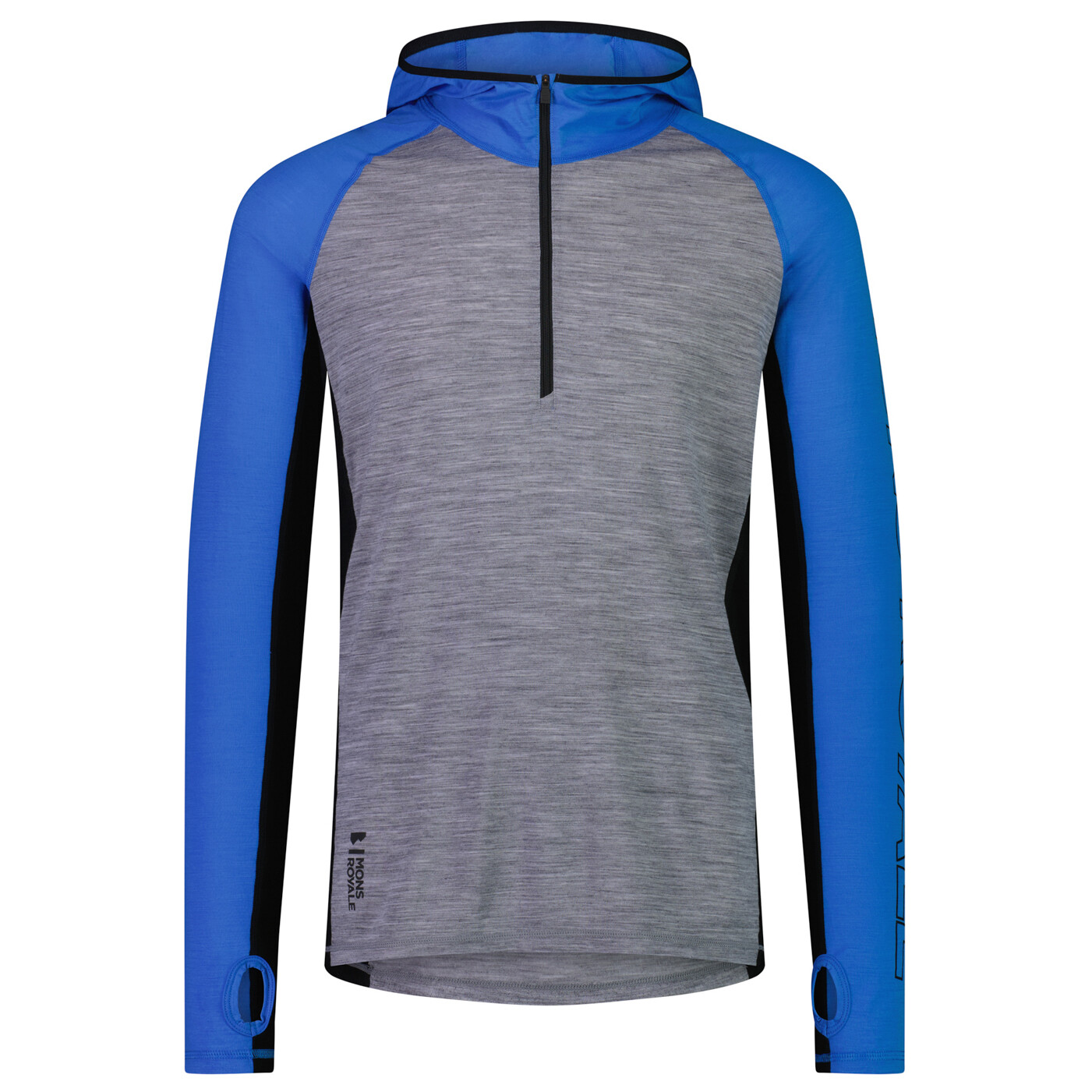 Рубашка из мериноса Mons Royale Temple Merino Air Con Hood, цвет Blue Gravel