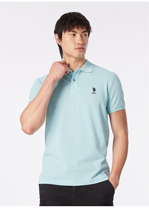 

Зеленая мужская футболка узкого кроя TP04IY024 U.S. Polo Assn., зеленый
