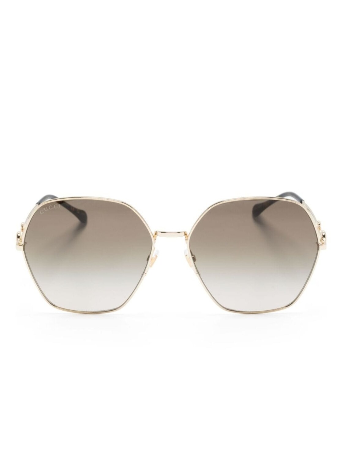 

Gucci Eyewear солнцезащитные очки с декором Horsebit, золотистый