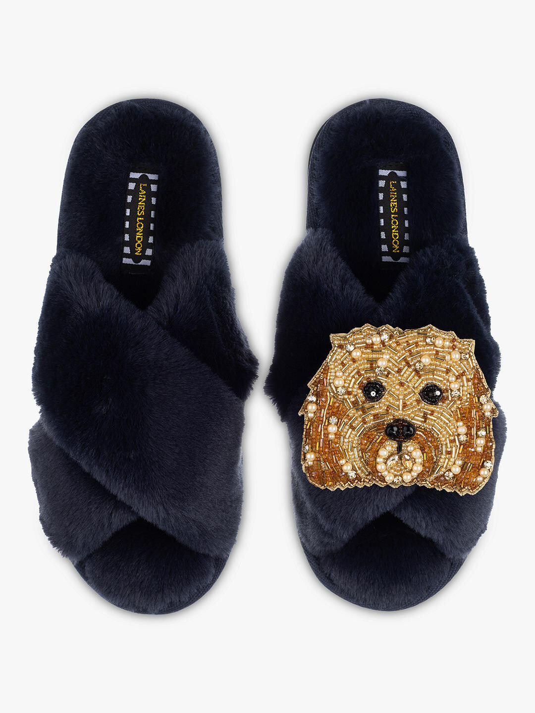 

Тапочки Laines London Classic Enk Dog из искусственного меха, темно-синие