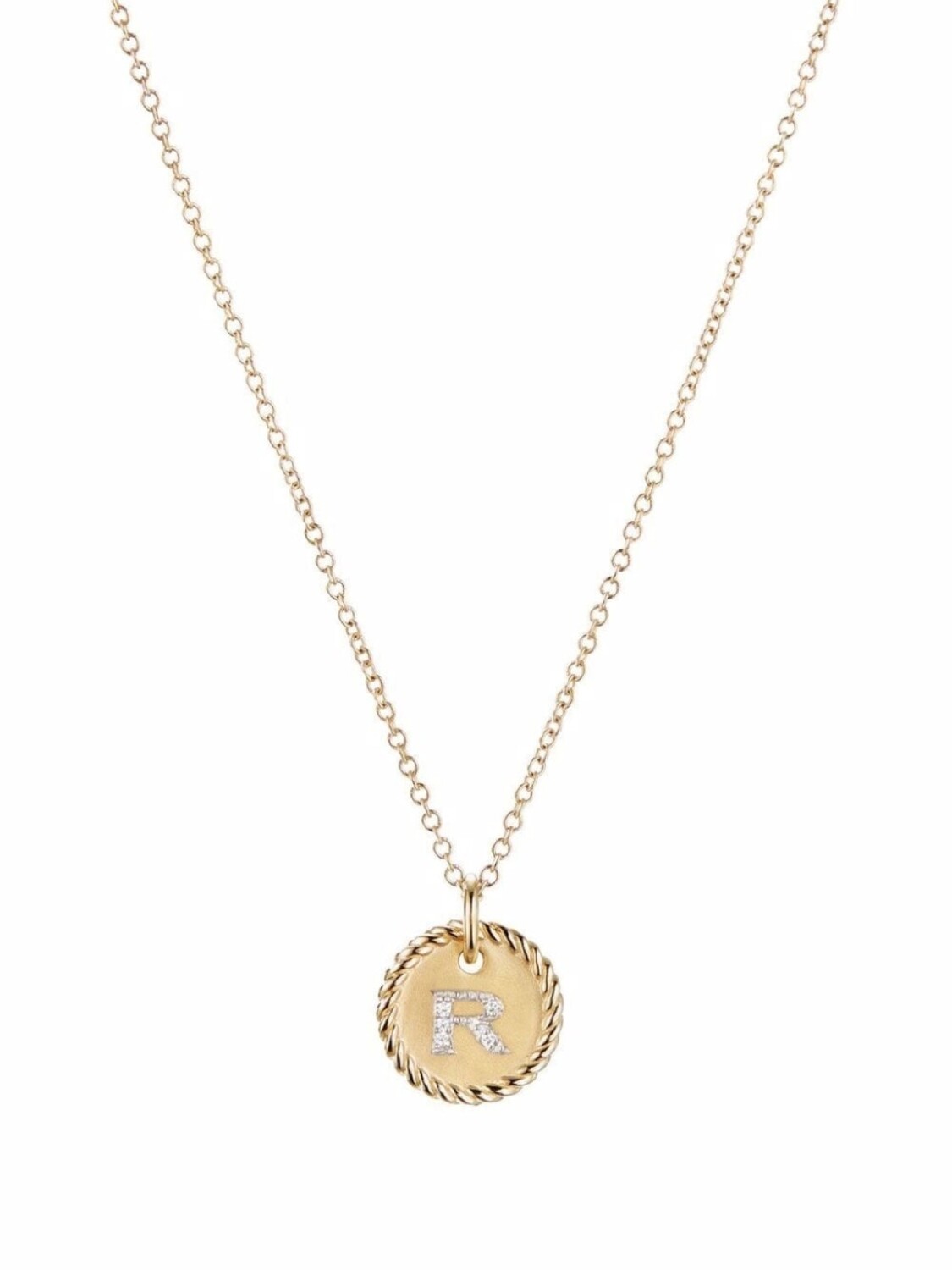 

Колье R Initial Charm из желтого золота с бриллиантами David Yurman, золотой