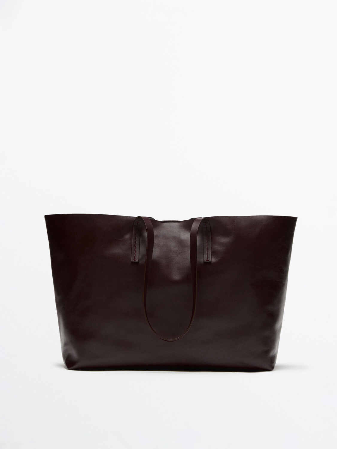 

Сумка из кожи наппа Massimo Dutti, бордовый