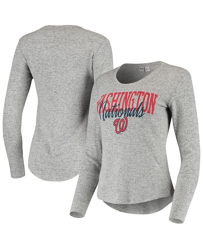 

Женская серая футболка Washington Nationals Tri-Blend с длинными рукавами Concepts Sport, серый