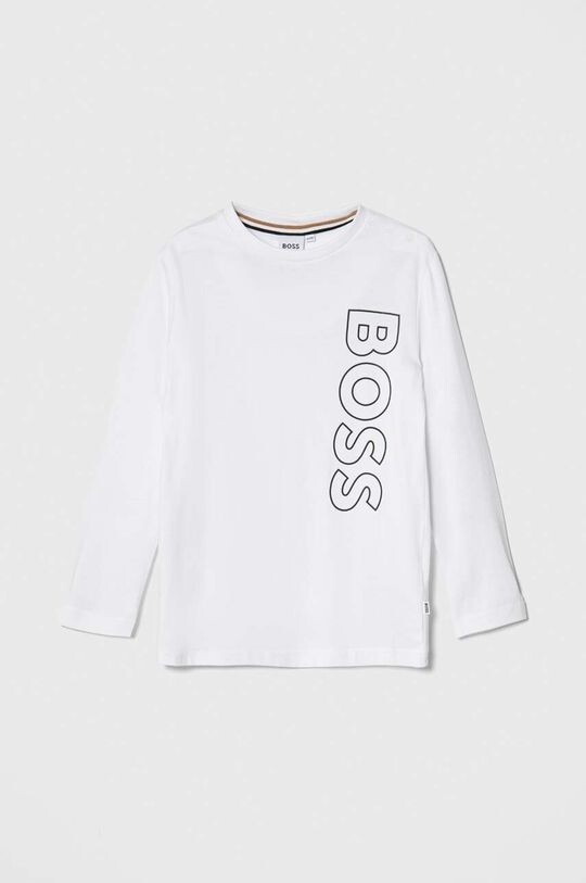 

Хлопковая футболка с длинными рукавами BOSS для малышей., белый