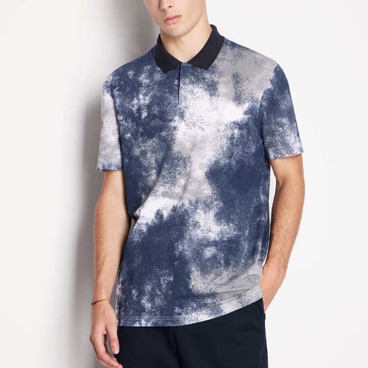 

Мужская рубашка-поло ARMANI EXCHANGE, цвет Blue with White Lettering