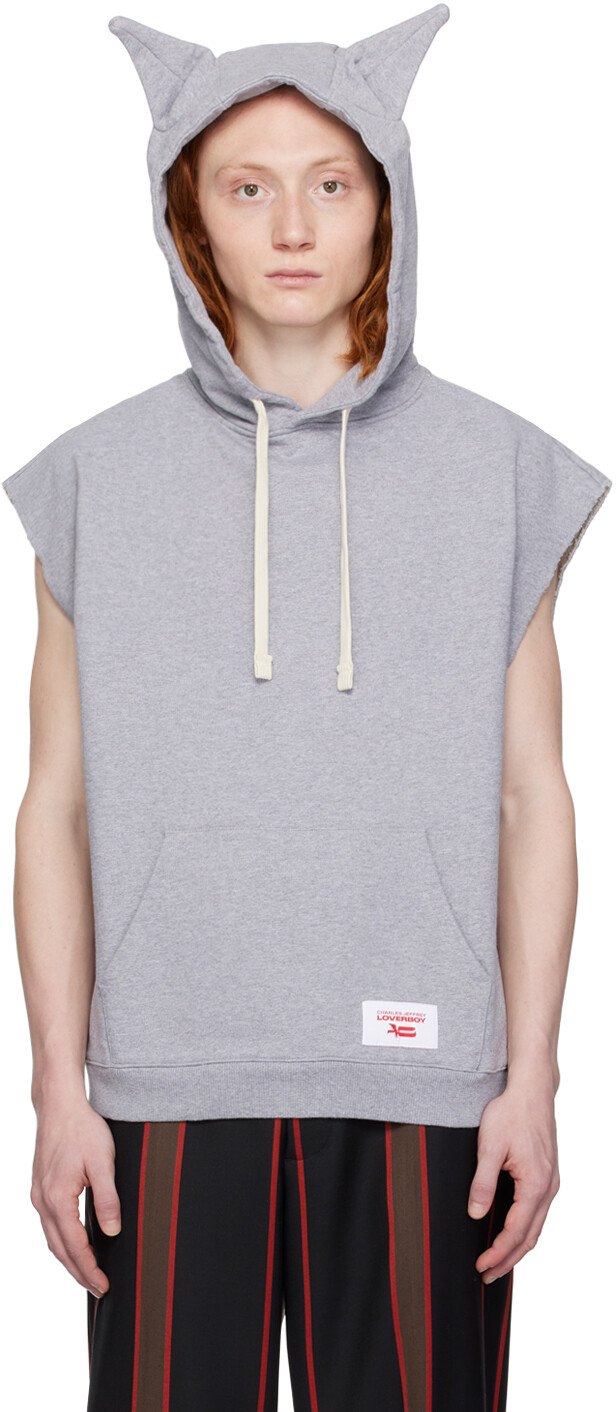 

Серое худи с ушками Label Label Charles Jeffrey Loverboy, цвет Gray