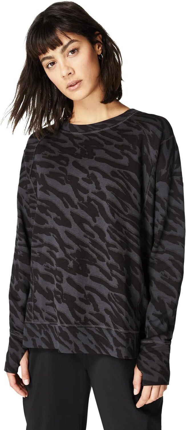 

Толстовка после занятий Sweaty Betty, цвет Black Animal Wave Print