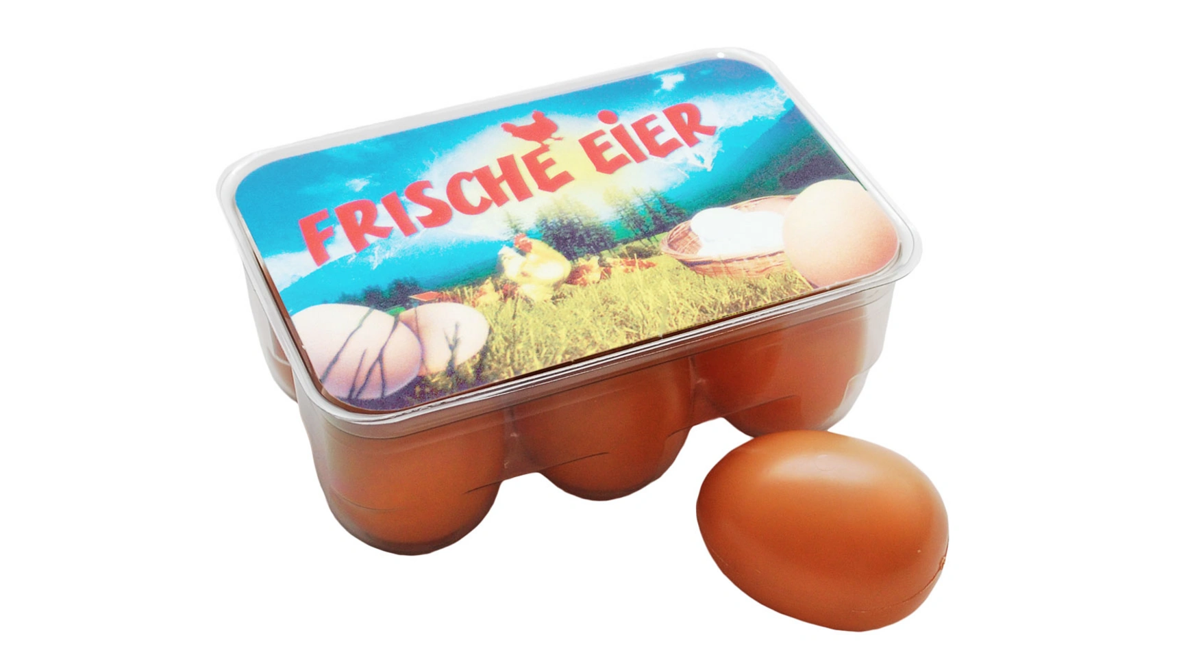 6 пластиковых яиц в коробочке для яиц Tanner
