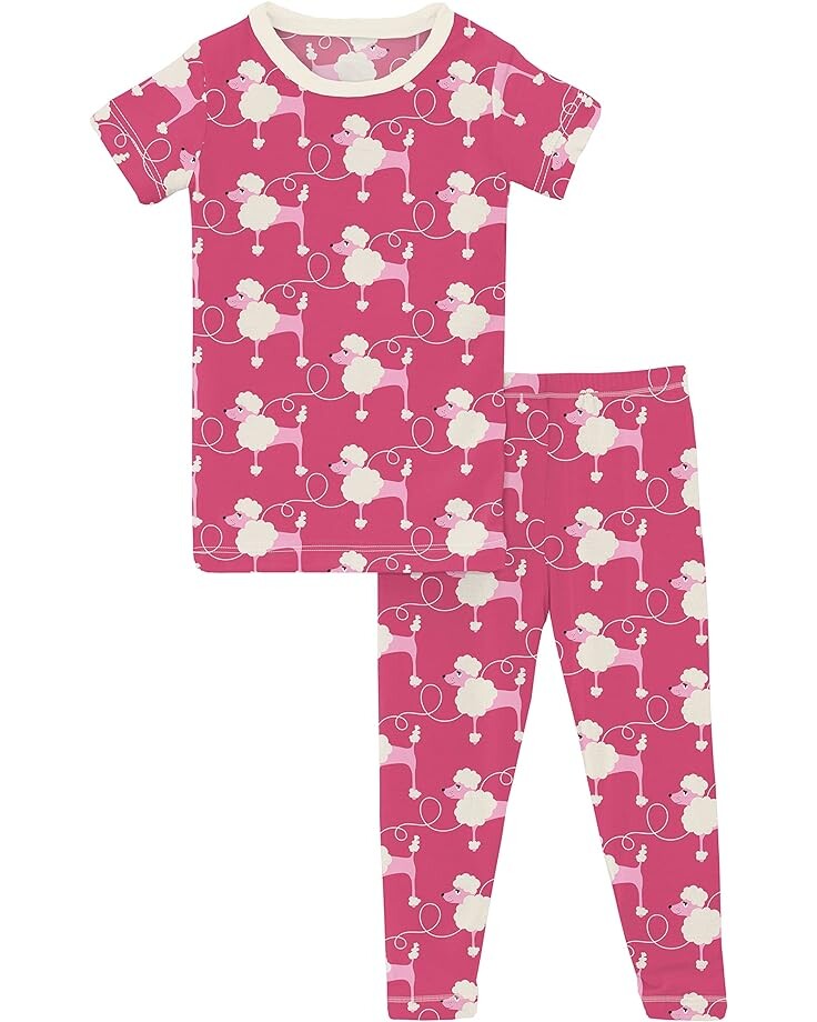 

Пижамный комплект Kickee Pants Short Sleeve Pajama Set, цвет Flamingo Poodle