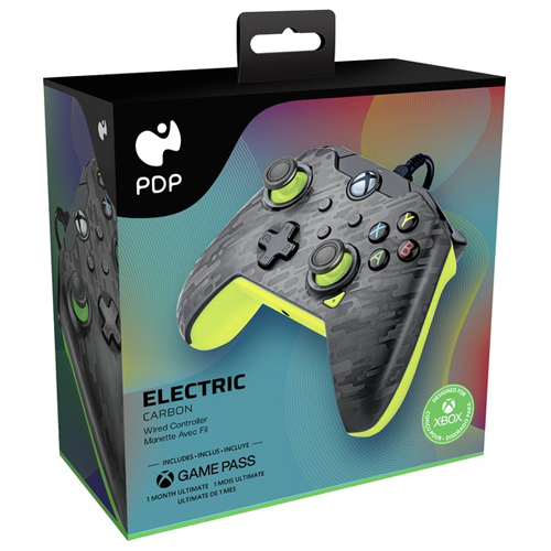 Pdp Electric Carbon Wired Controller – Xbox One/Series X usb wired controller for xbox one pc games controller for wins 7 8 10 microsoft xbox one joysticks gamepad with dual vibration