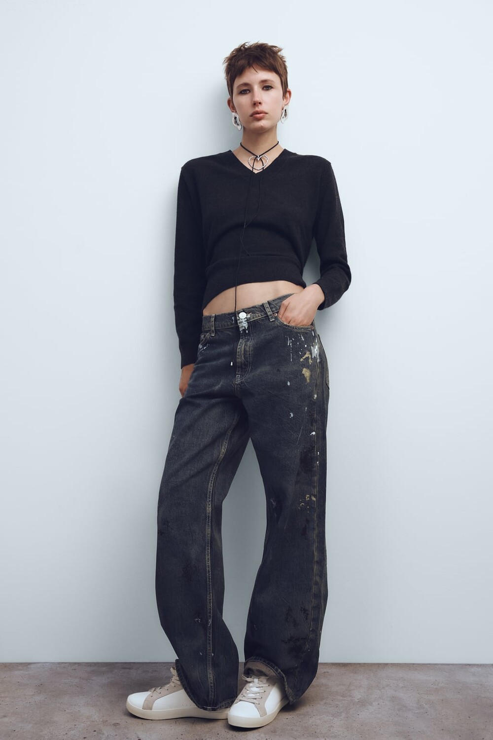 

Кроссовки с животными принтами ZARA, белый