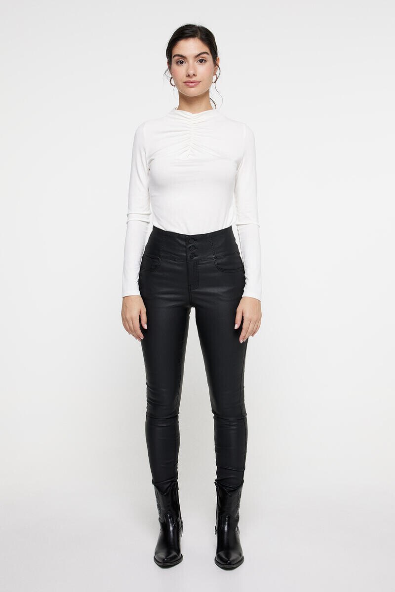 

Брюки с вощеным эффектом Vero Moda, черный