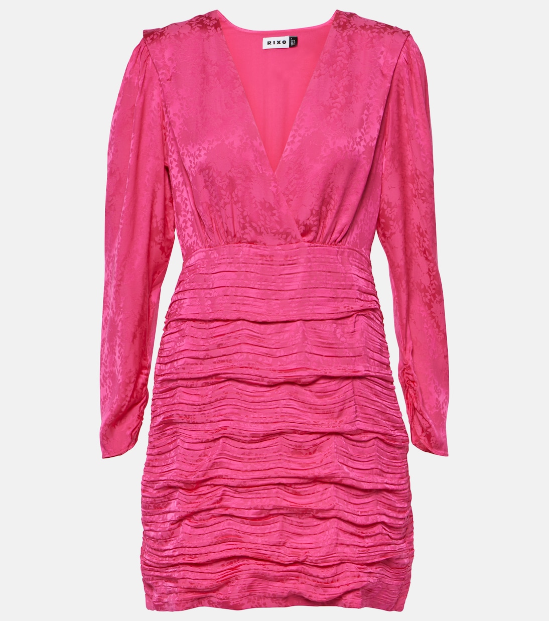 Жаккардовое мини-платье Rixo, розовый