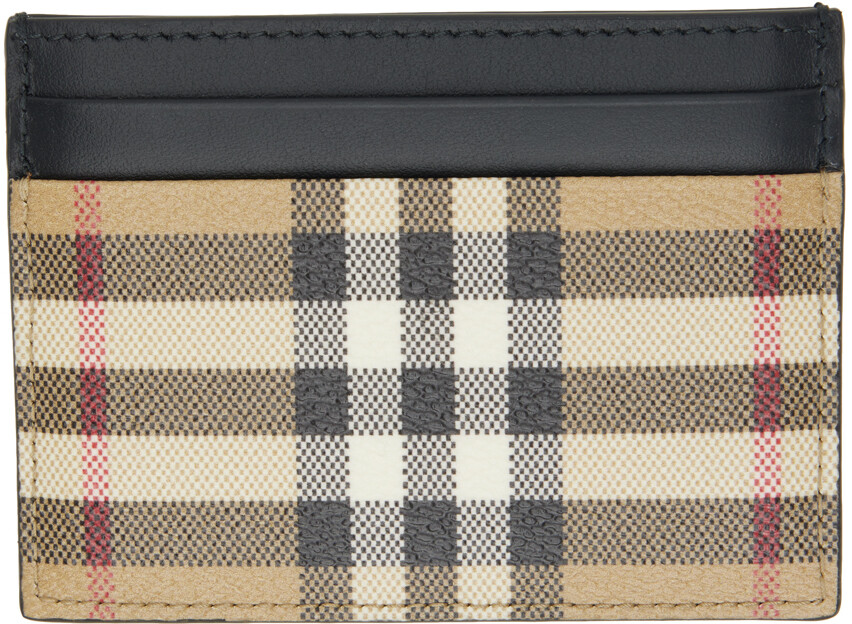 

Бежево-черная визитница в клетку Burberry