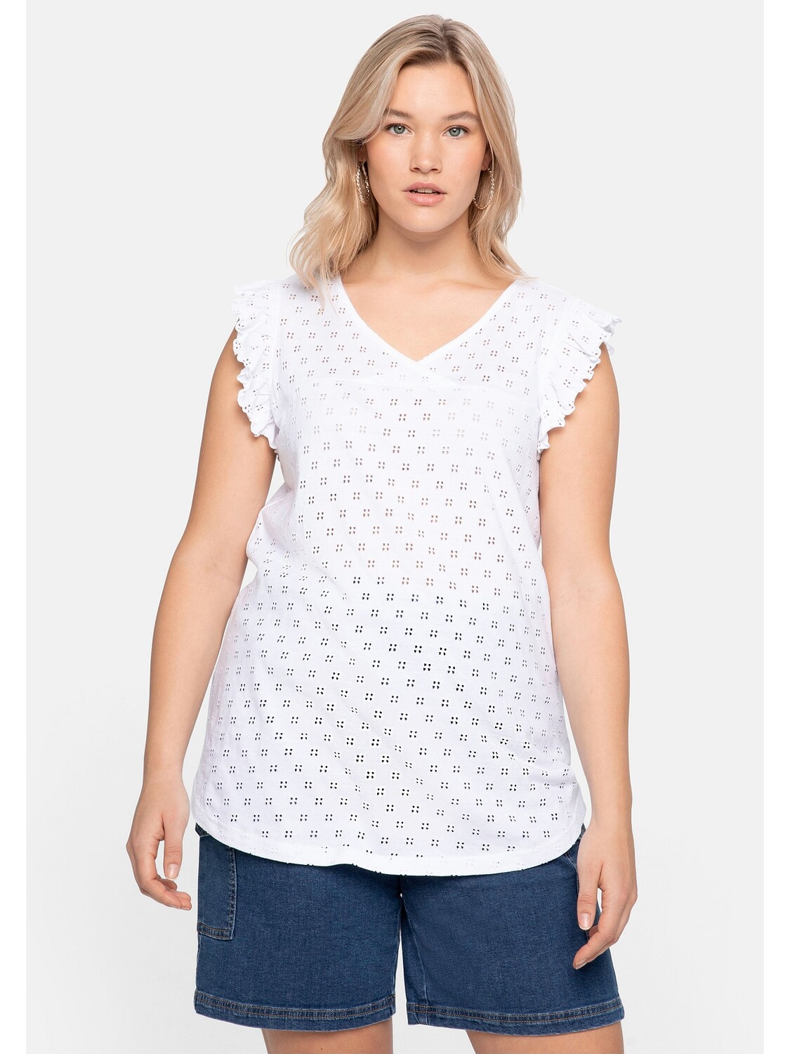 

Топ sheego Jersey, белый
