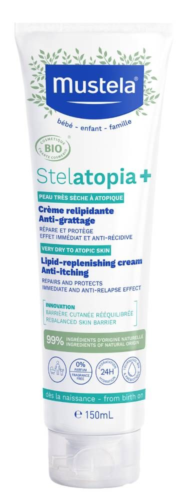 Крем для тела Mustela Stelatopia+, 150 мл дневной крем для детей 200 мл mustela bebe stelatopia emollient cream