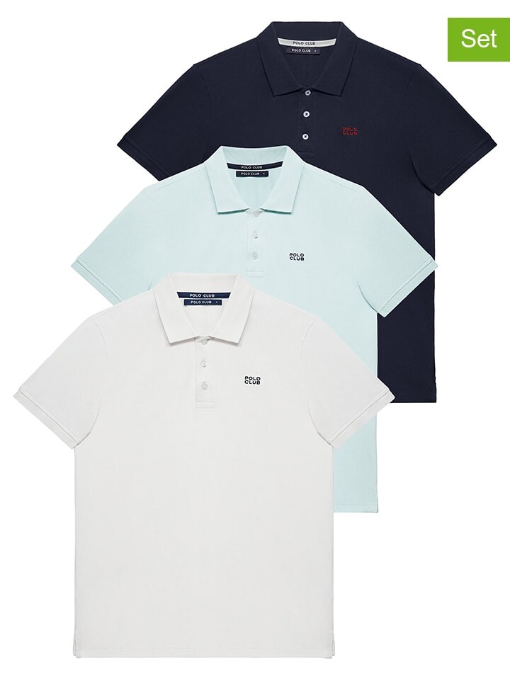 

Поло Polo Club 3er Set s, цвет dunkelblau/hellblau/weiß