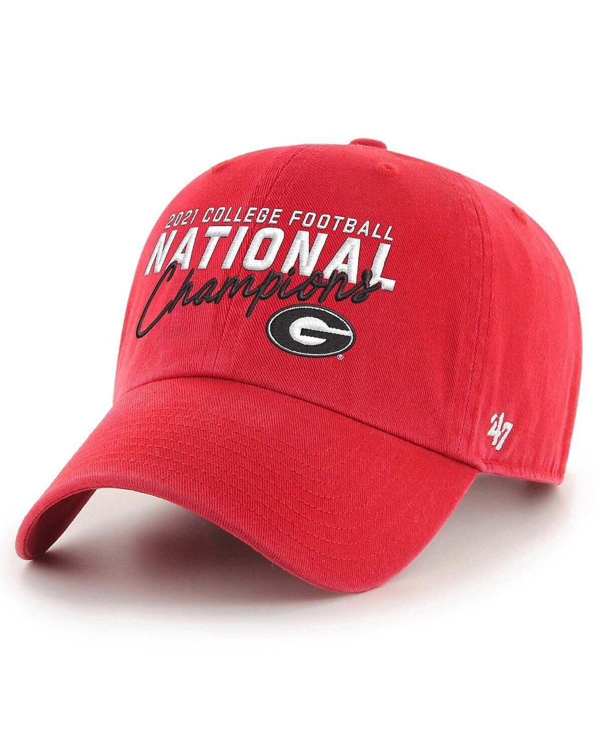 

Мужская регулируемая кепка Red Georgia Bulldogs College Football Playoff 2021 National Champions Script Clean Up '47 Brand