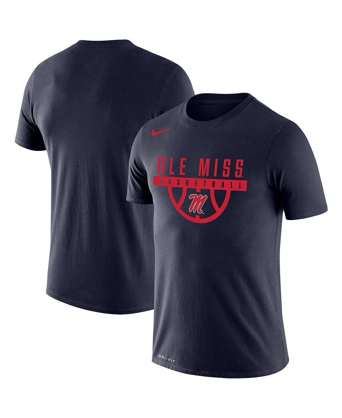 

Мужская темно-синяя футболка Ole Miss Rebels Basketball Drop Legend Performance Nike, Синий