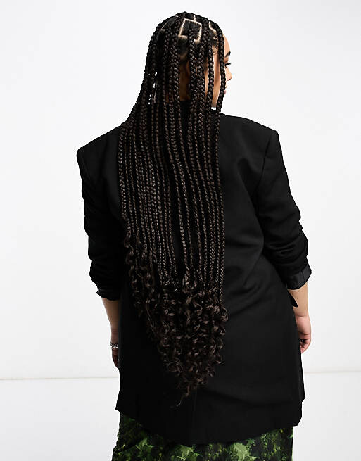 

Черный удлиненный пиджак ASOS DESIGN Curve