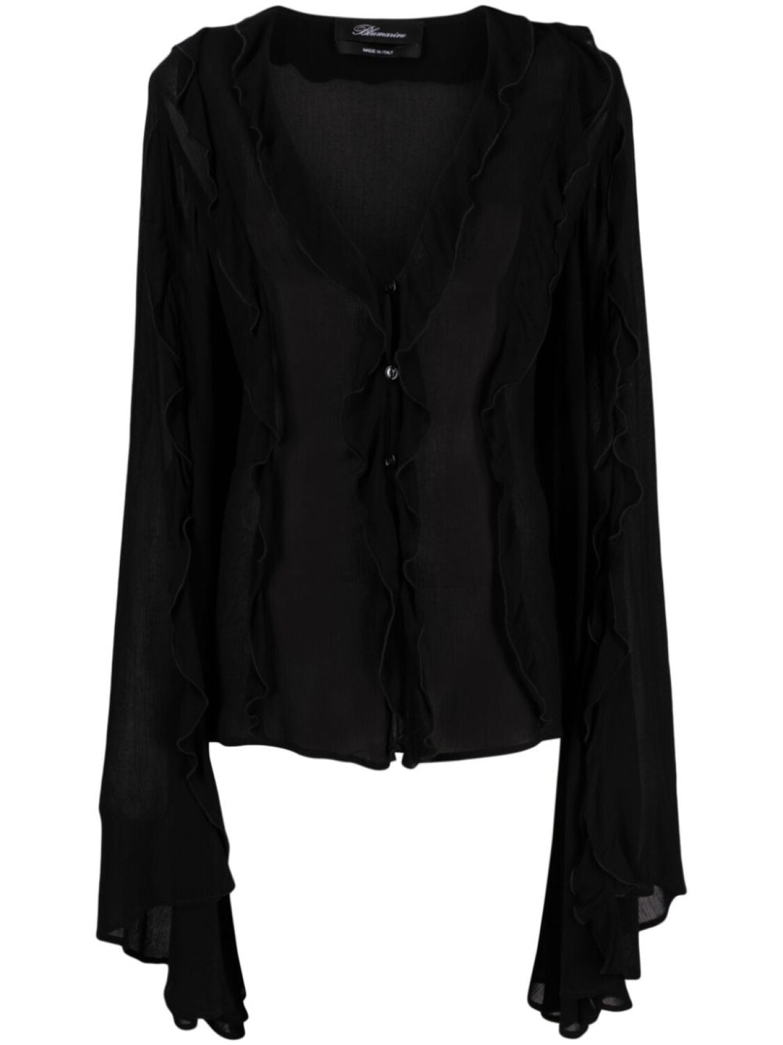 

Блузка с драпировкой и оборками Blumarine, черный