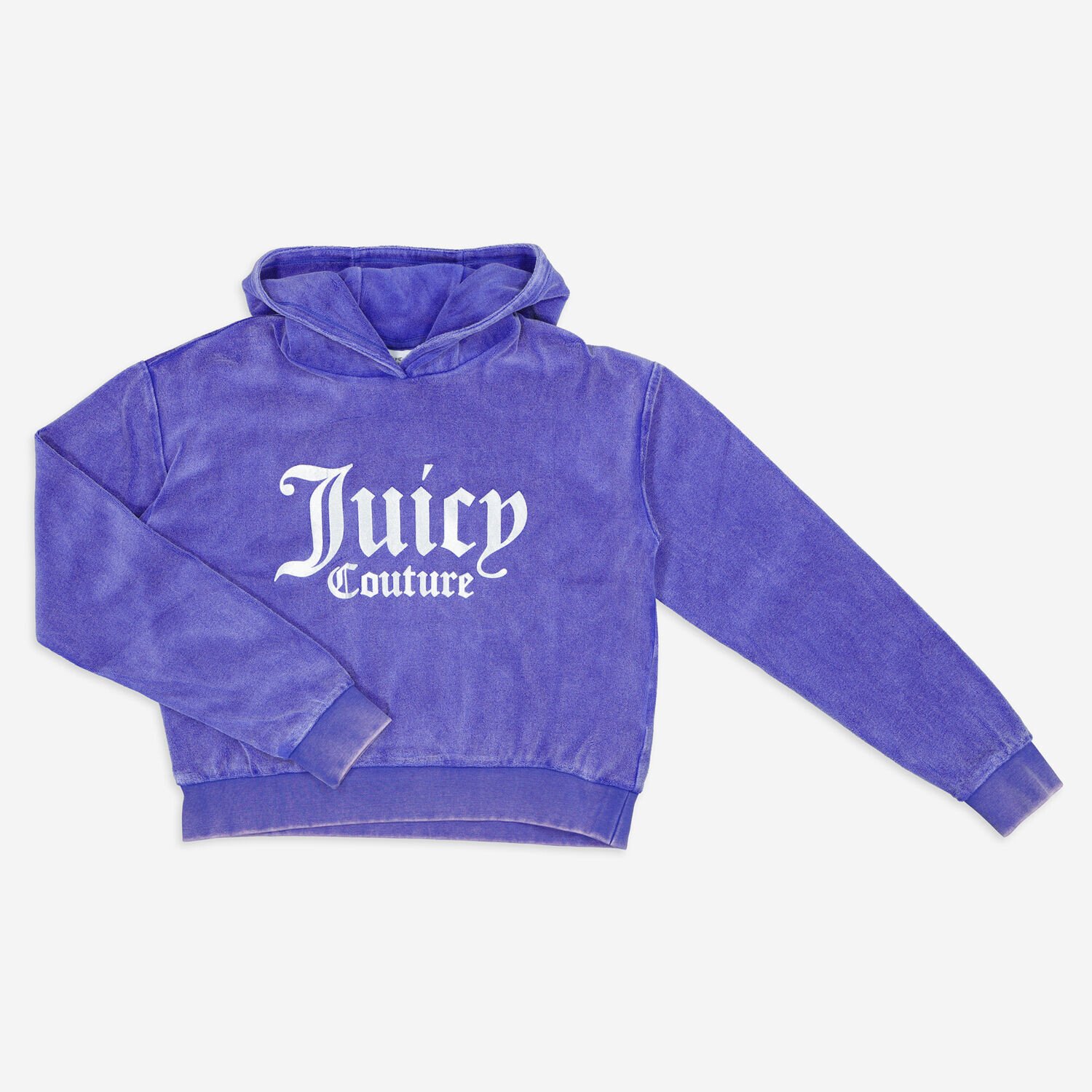 

Синяя велюровая толстовка с эффектом потертости Juicy Couture