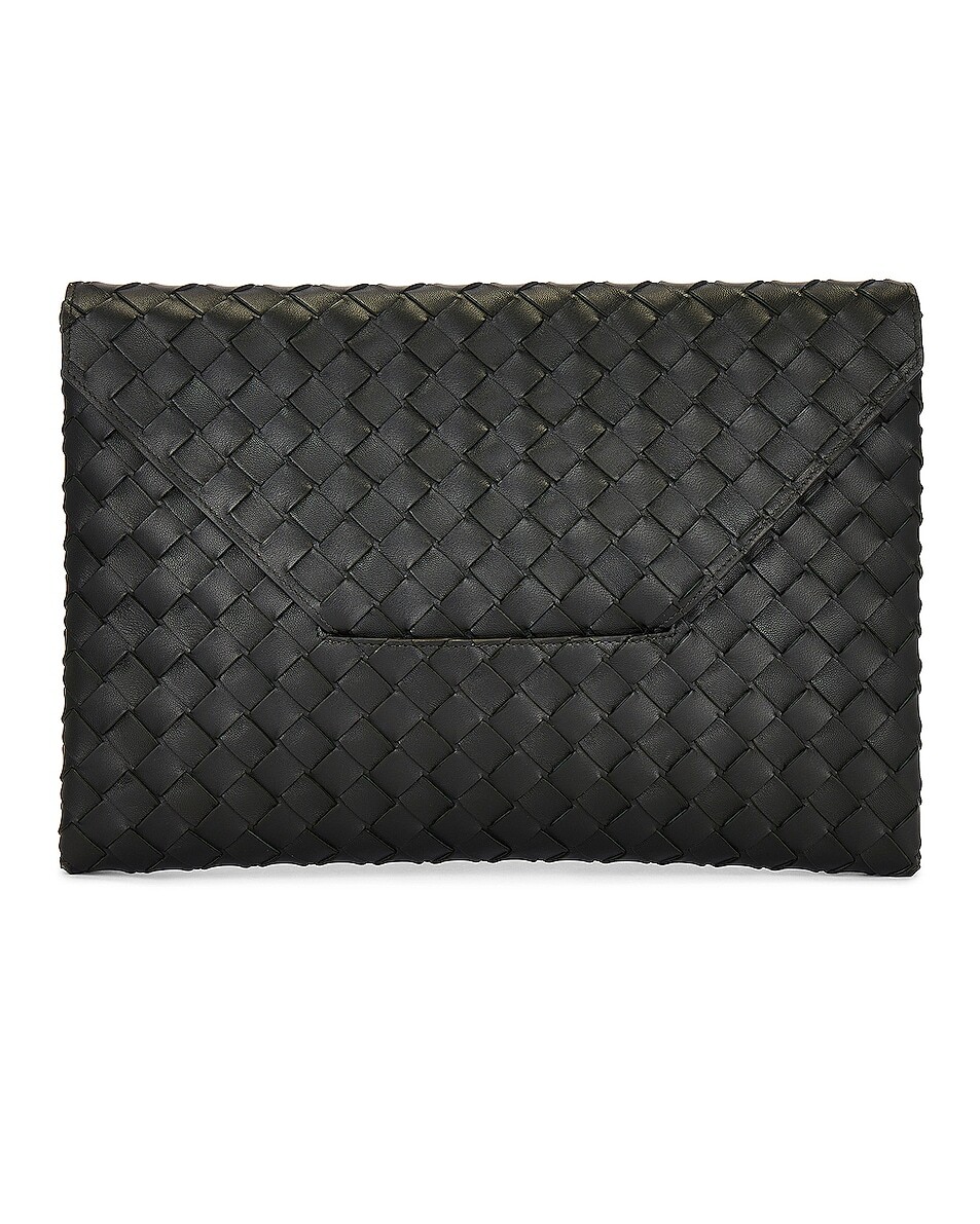 

Сумка-клатч Bottega Veneta Large Envelope Pouch, цвет Dark Green & Gold