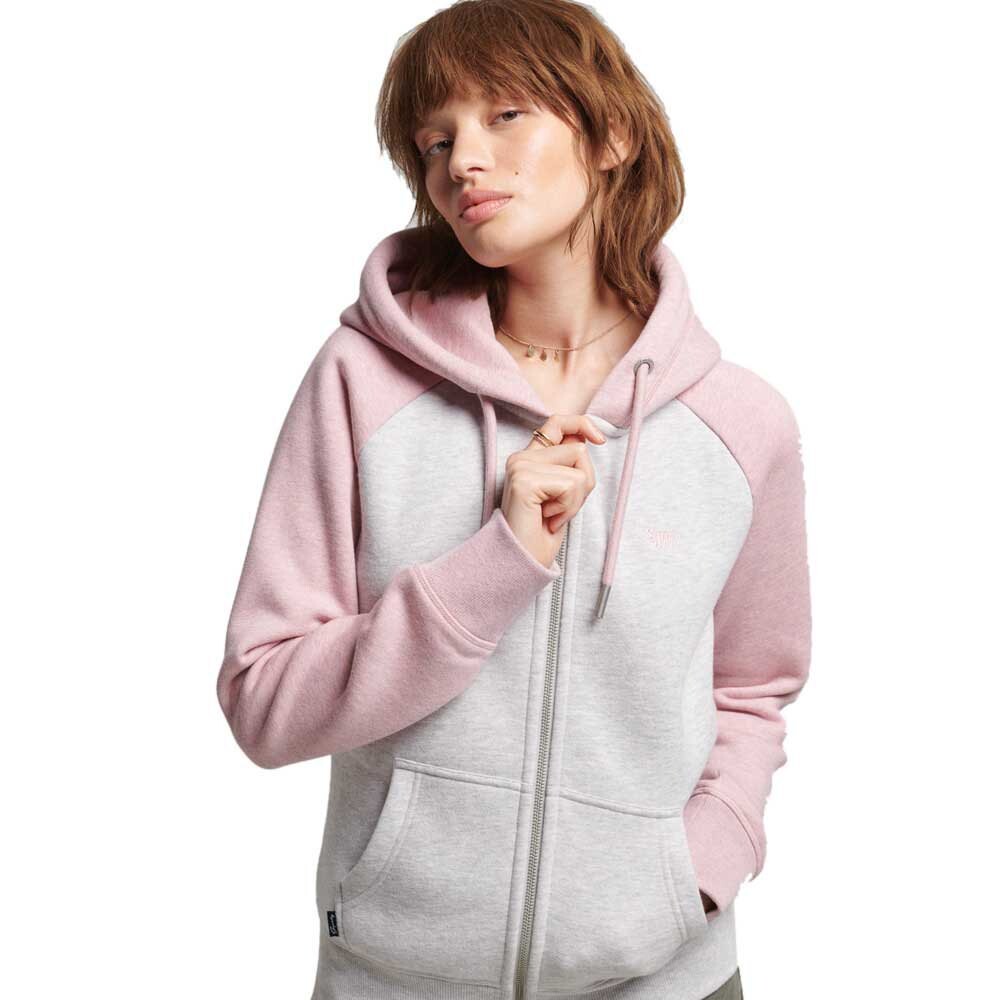 

Толстовка Superdry Vle Baseball Hood Full Zip, серый