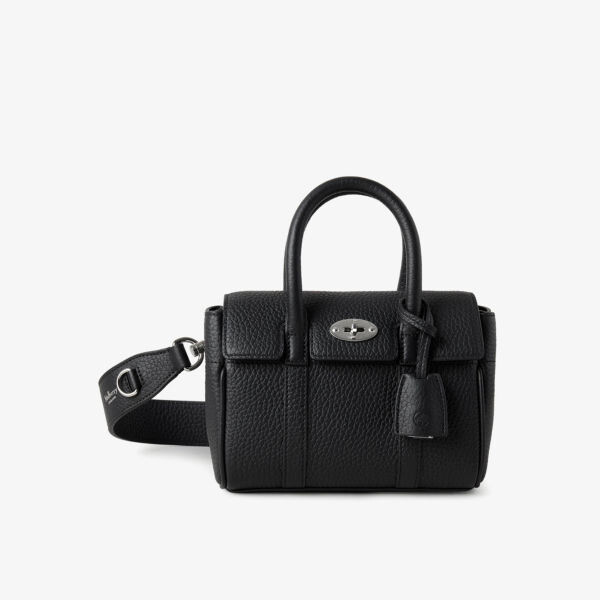 

Миниатюрная кожаная сумка через плечо Bayswater Mulberry, черный