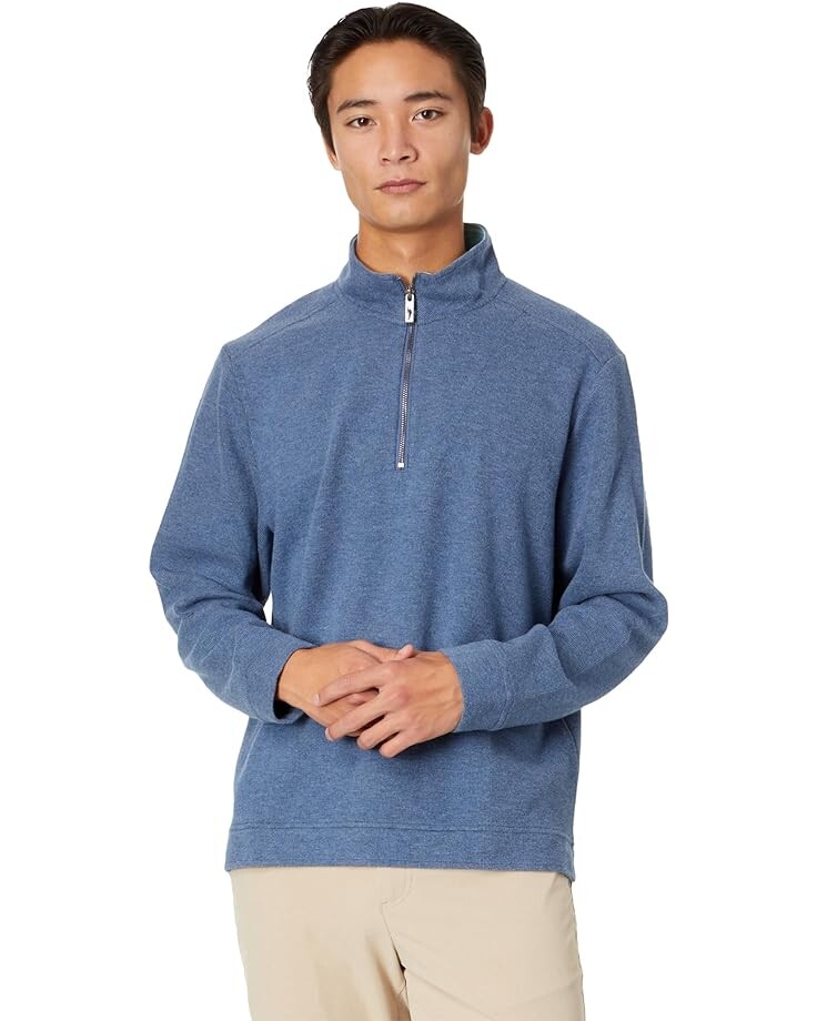 

Толстовка Tommy Bahama Montserrat 1/2 Zip, цвет Bering Blue Heather