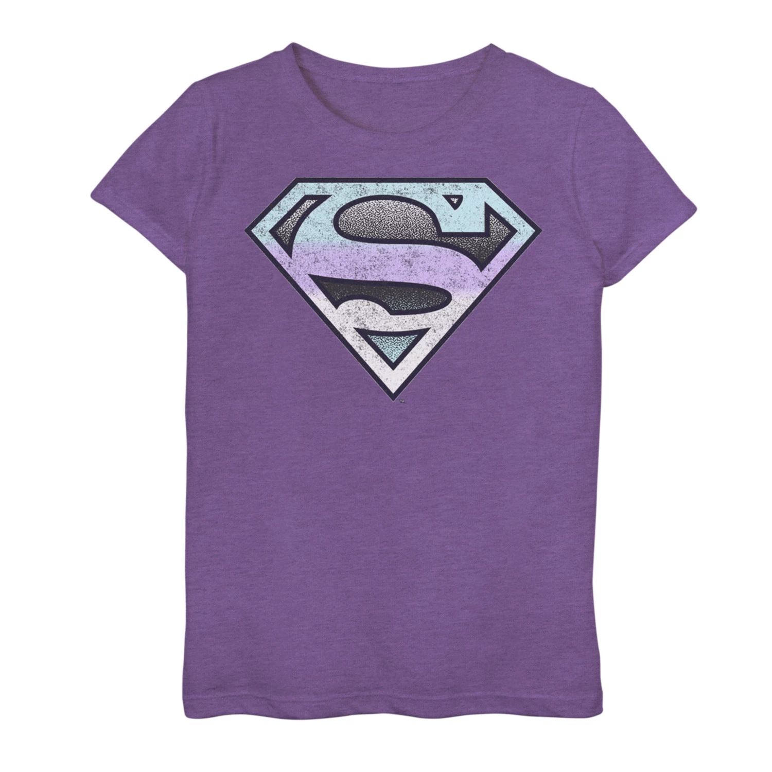 Винтажная футболка с графическим рисунком и логотипом DC Comics Superman для девочек 7–16 лет DC Comics футболка с геометрическим плакатом и графическим рисунком dc comics для девочек 7–16 лет с бэтменом dc comics