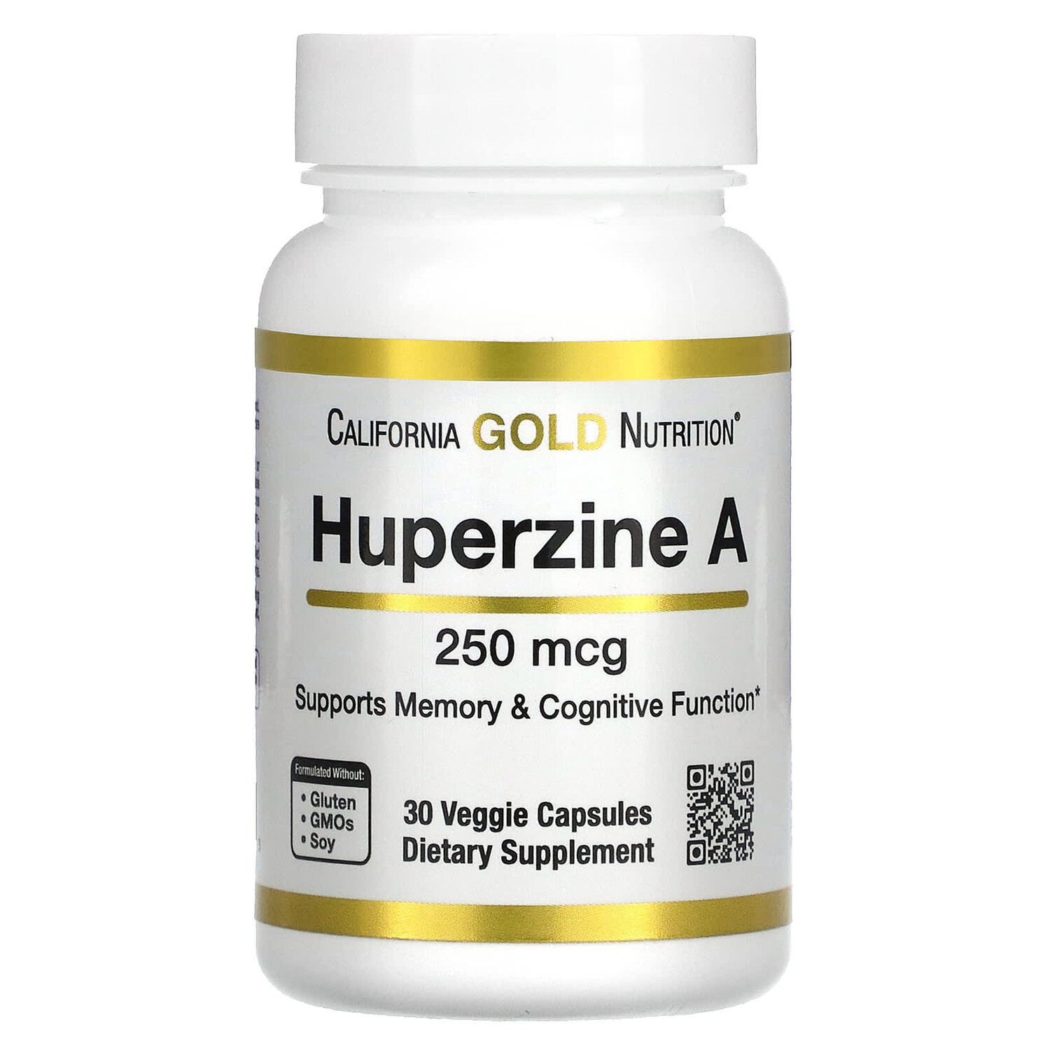 

Гуперзин А, 250 мкг, 30 растительных капсул, California Gold Nutrition