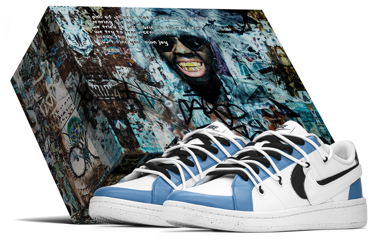 

Кроссовки Nike Court Royale Skateboarding Shoes Men Low-top Black/white/blue, черный