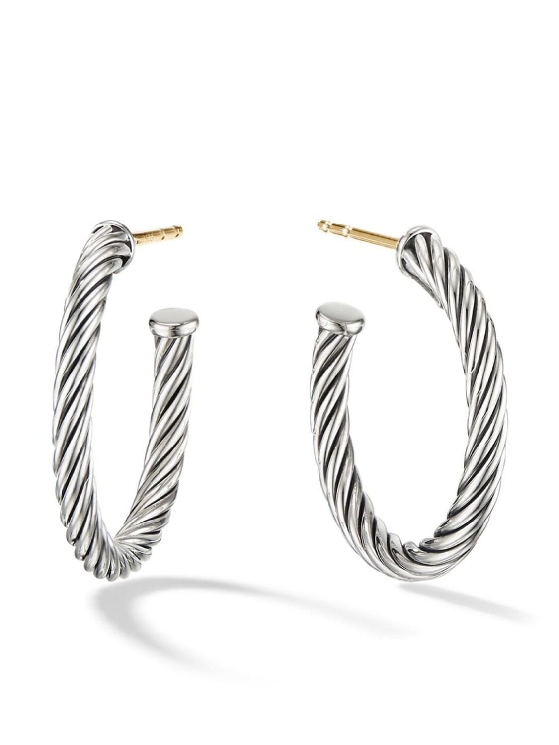 

Серебряные серьги-кольца Cable David Yurman, серебряный