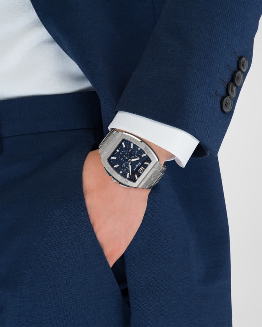 

Мужские часы F-80 Tonneau Chrono с браслетом из нержавеющей стали Ferragamo