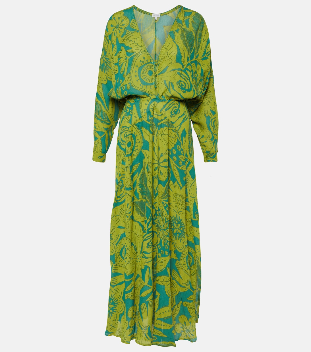 Платье макси ilona с принтом Poupette St Barth, зеленый