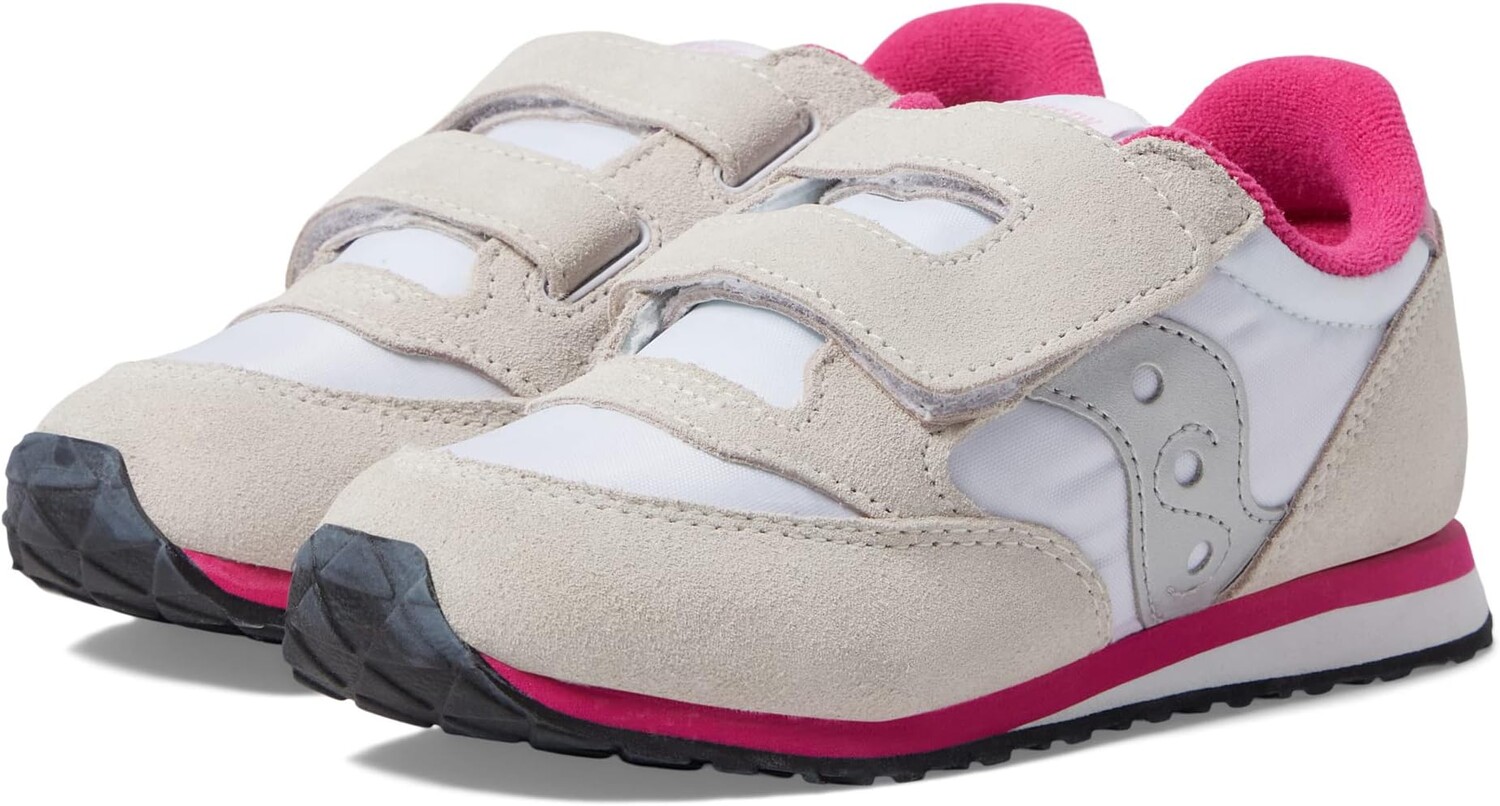 

Кроссовки Originals Jazz Hook & Loop Saucony Kids, цвет White/Silver/Pink