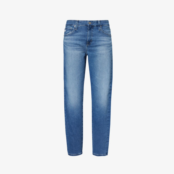 цена Узкие джинсы ex-boyfriend с напуском и средней посадкой из эластичного денима Ag Jeans, цвет catskills
