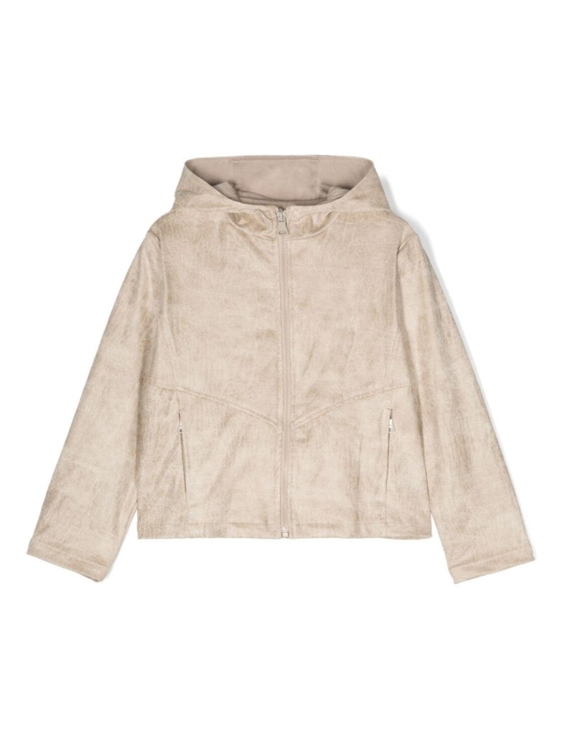 

Куртка с капюшоном и жатым эффектом MSGM Kids, бежевый