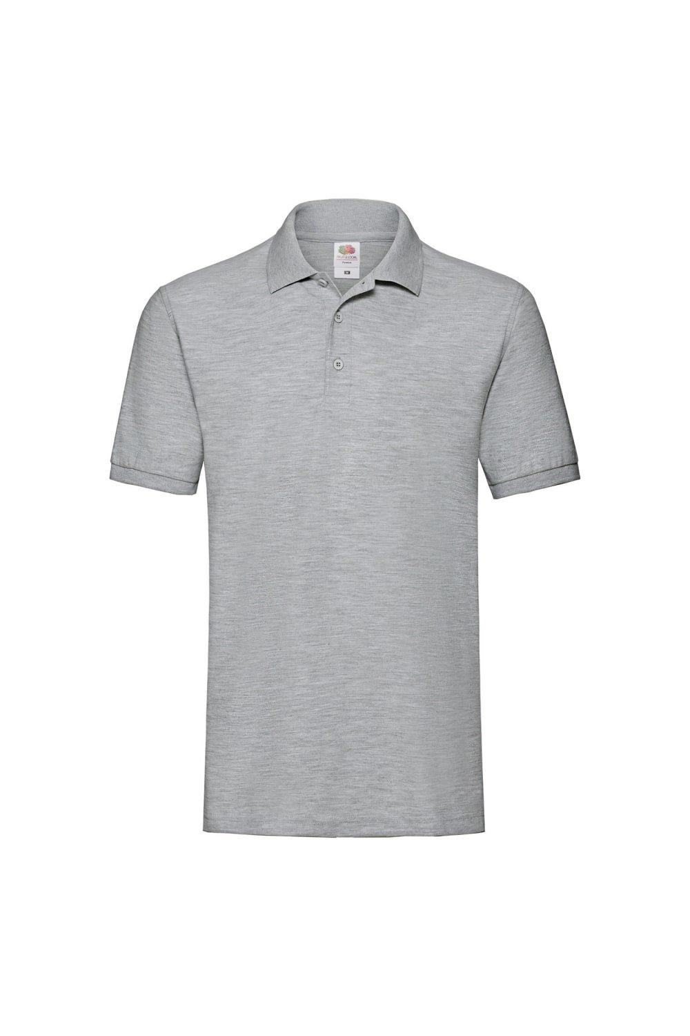 Рубашка-поло премиум-класса с принтом Fruit of the Loom, серый