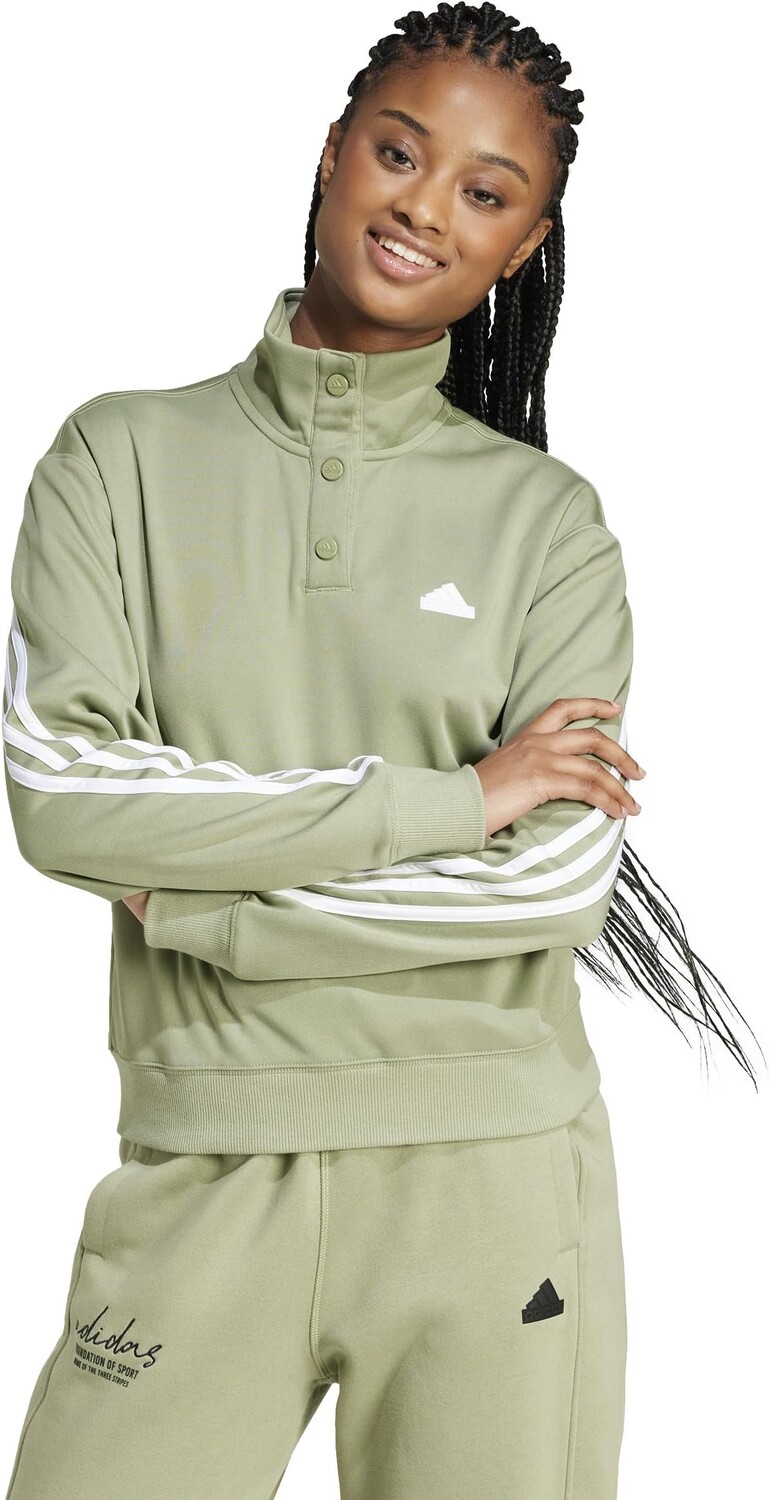 

Куртка adidas Iconic Wrapping 3-Stripes Snap Track Jacket, цвет Tent Green/White