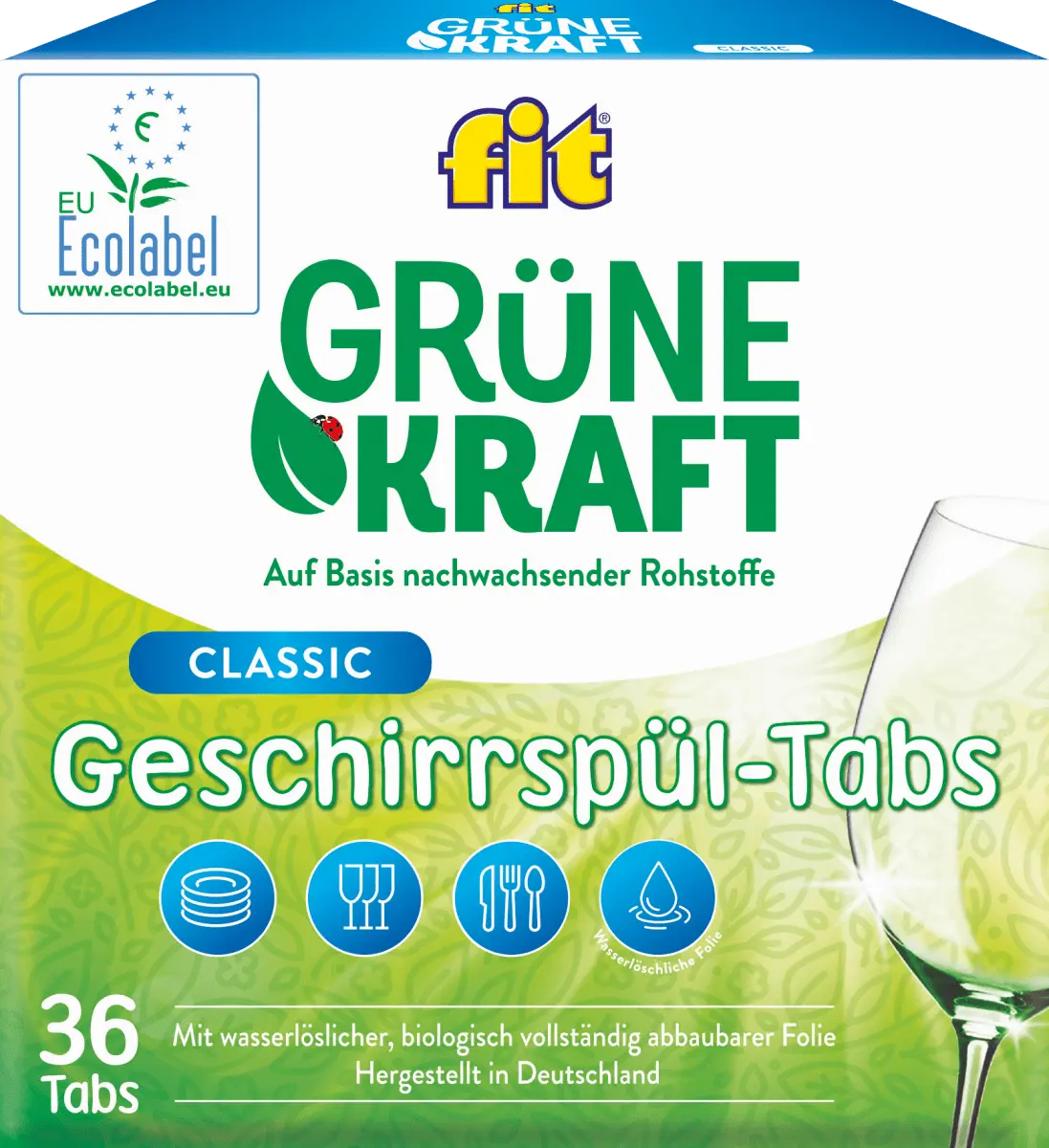 

Жидкость для мытья посуды Green Kraft Classic Tabs 36 шт. fit