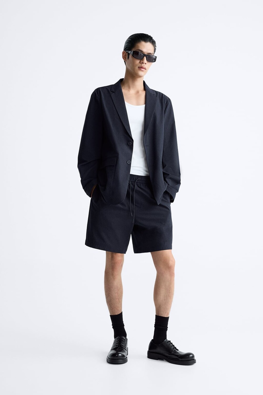 

Пиджак из сирсакера ZARA, синий
