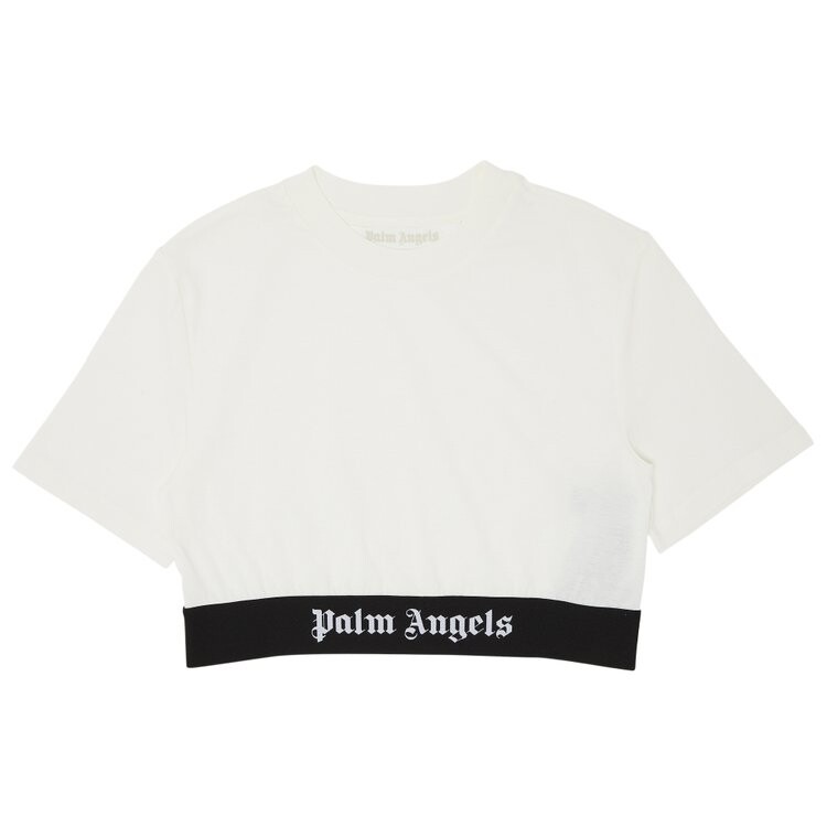 

Футболка Palm Angels Logo Tape Crop 'Off White', белый