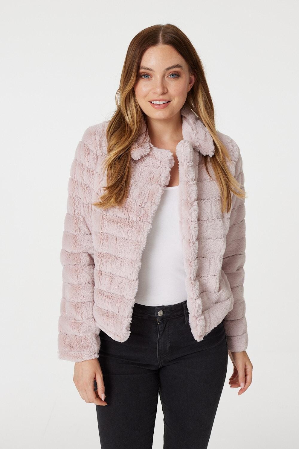 

Укороченная куртка из искусственного меха Izabel London, розовый