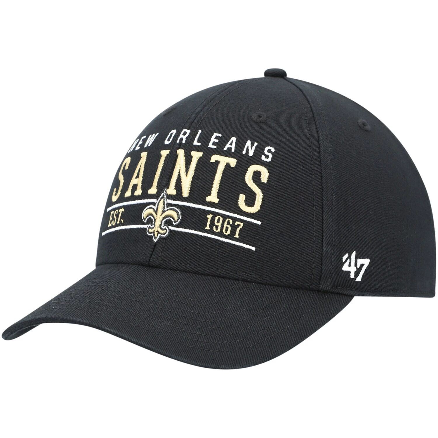 

Мужская черная регулируемая кепка New Orleans Saints Centerline MVP '47