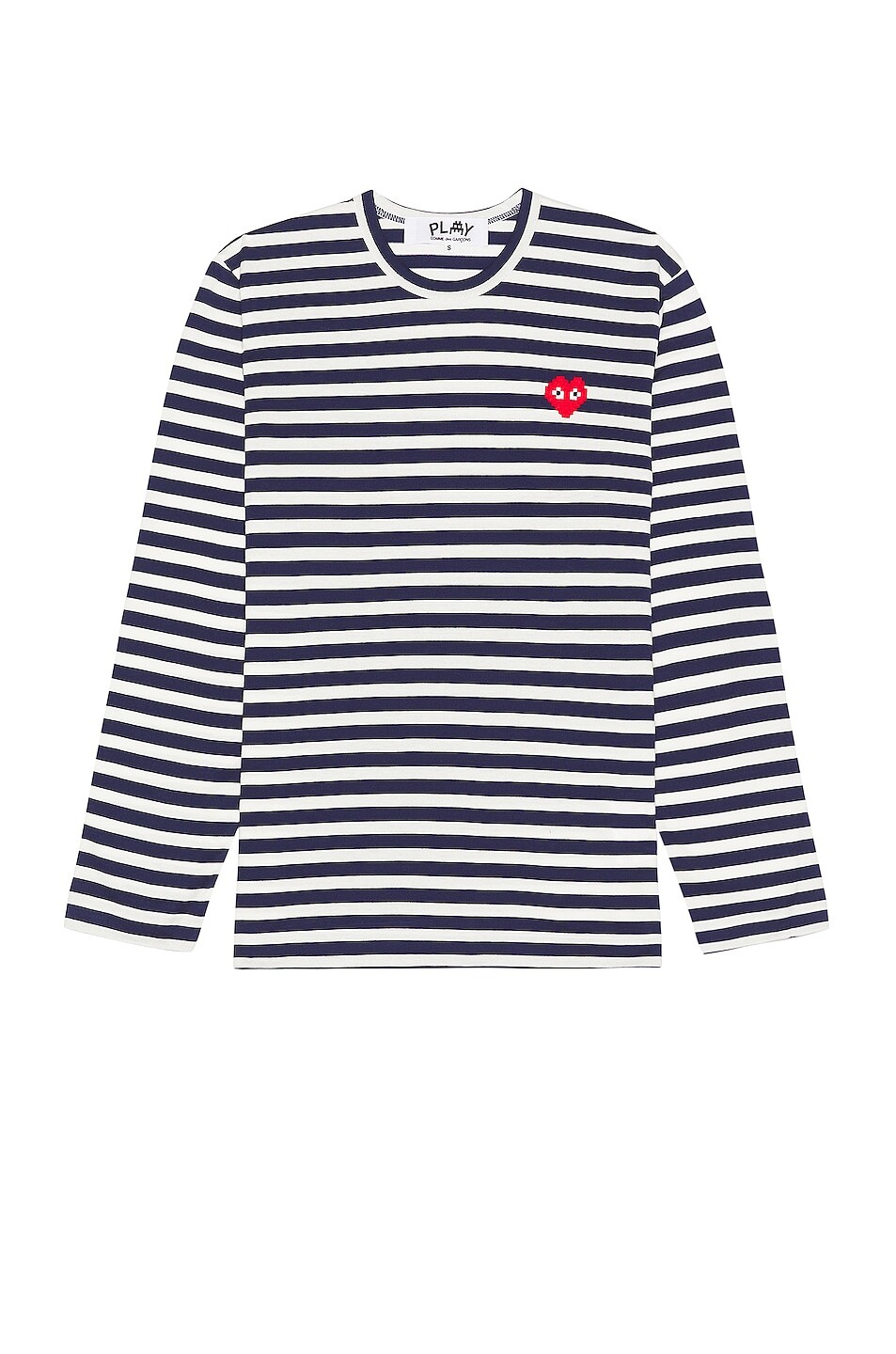 

Футболка Comme des Garçons Invader Stripe Long Sleeve, цвет Navy & White