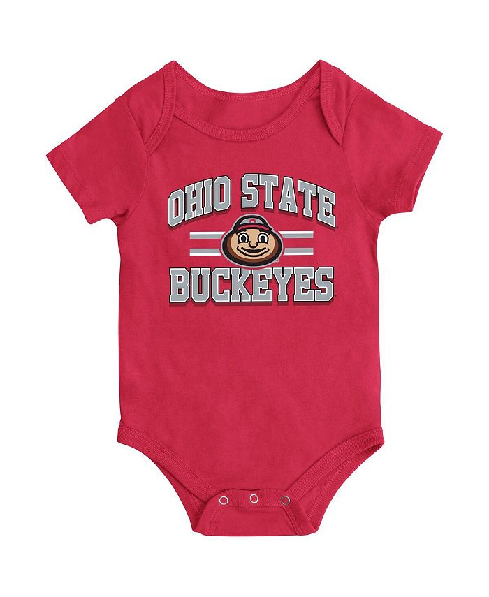 Боди Scarlet Ohio State Buckeyes Core Stripe для новорожденных и младенцев для мальчиков и девочек Colosseum, красный